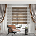 Modern Curtain Fabric Curtain 3d model