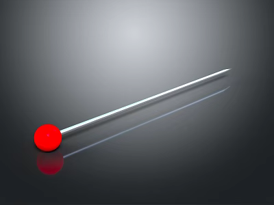 Practical Household Item With Red Ball And White Long Stick For Home Use 3d model