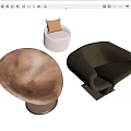 Stylish Accent Chairs Brown White Dark Green Round Curved Designs with Metal Bases
