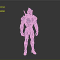 Futuristic Armored Warrior Character With Silver Mechanical Armor And Red Eyes