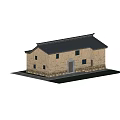 Traditional Chinese Rural Building With Earthen Wall Tile Roof And Wooden Door