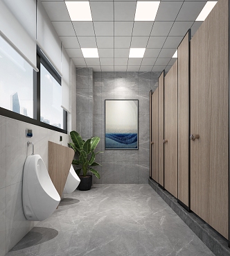 modern public toilet 3d model