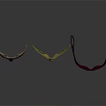 Three Decorative Masks For Daily Life Accessories With Golden Patterned And Dark Designs
