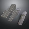 Gray Textured Concrete Scene Components With Rectangular Shapes And Various Sizes