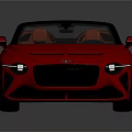 Red Luxury Convertible Sports Car With Orange Seats And Sleek Design
