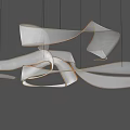 Modern Ribbon Like Design Chandelier With Curved Metallic Frame And LED Illumination