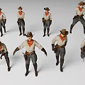 Classic Cowboy Clothing Collection Featuring Cowboy Hat Red Bandana White Shirt Dark Pants And Boots