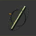 Commercial Equipment Wrapped With Green Puzzle Pieces And Metal Chains