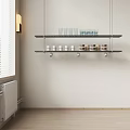 Modern Wall Mounted Cabinets With Glassware And Jars In Minimalist Style