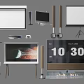 Projection Monitoring System With Projector Projection Screen Tripod Surveillance Camera Monitor And Speakers