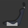 Modern Gray And White Chair With Backrest Headrest And Reflective Base 3d model