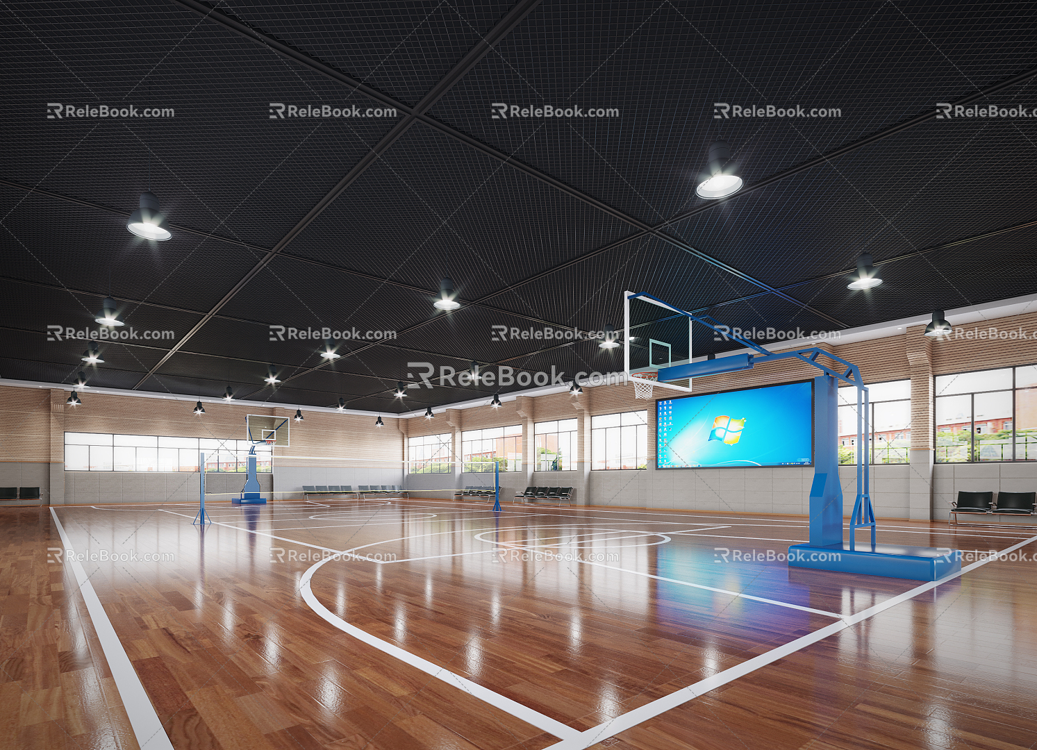 basketball court 3d model