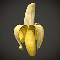 Fresh Ripe Yellow Peeled Banana Showing Soft Inner Flesh Ready to Eat