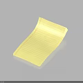 Yellow Lined Sticky Notes Stacked on Light Blue Background for Everyday Use 3d model