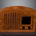Vintage Wooden Case Radio Classic Electronic Appliance With Display Screen And Control Knobs