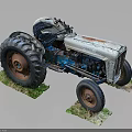 Vintage Tractor Model With Large Wheels Green Base And Detailed Design
