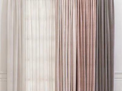 Various Colored Curtains For Modern Home Living Room And Bedroom Decor 3d model