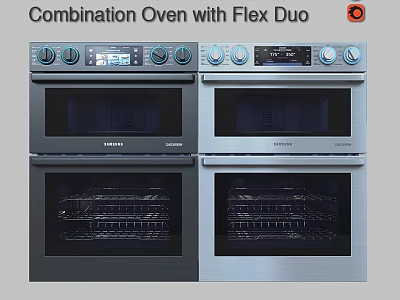 Combination Oven with Flex Duo Feature Double Compartment Design for Modern Kitchens 3d model
