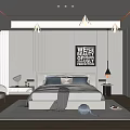 Modern Bedroom Interior Design With Bed Artwork Nightstands Table Lamps Accent Chair And Rug