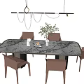 Modern Dining Table and Chair Combination Dining Table and Chair 3d model