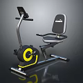 Black and Yellow Stationary Bike with Digital Display Adjustable Seat and Ergonomic Frame