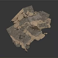Rugged Natural Rocky Terrain Featuring Layered Stone Walls And Large Boulder Formations