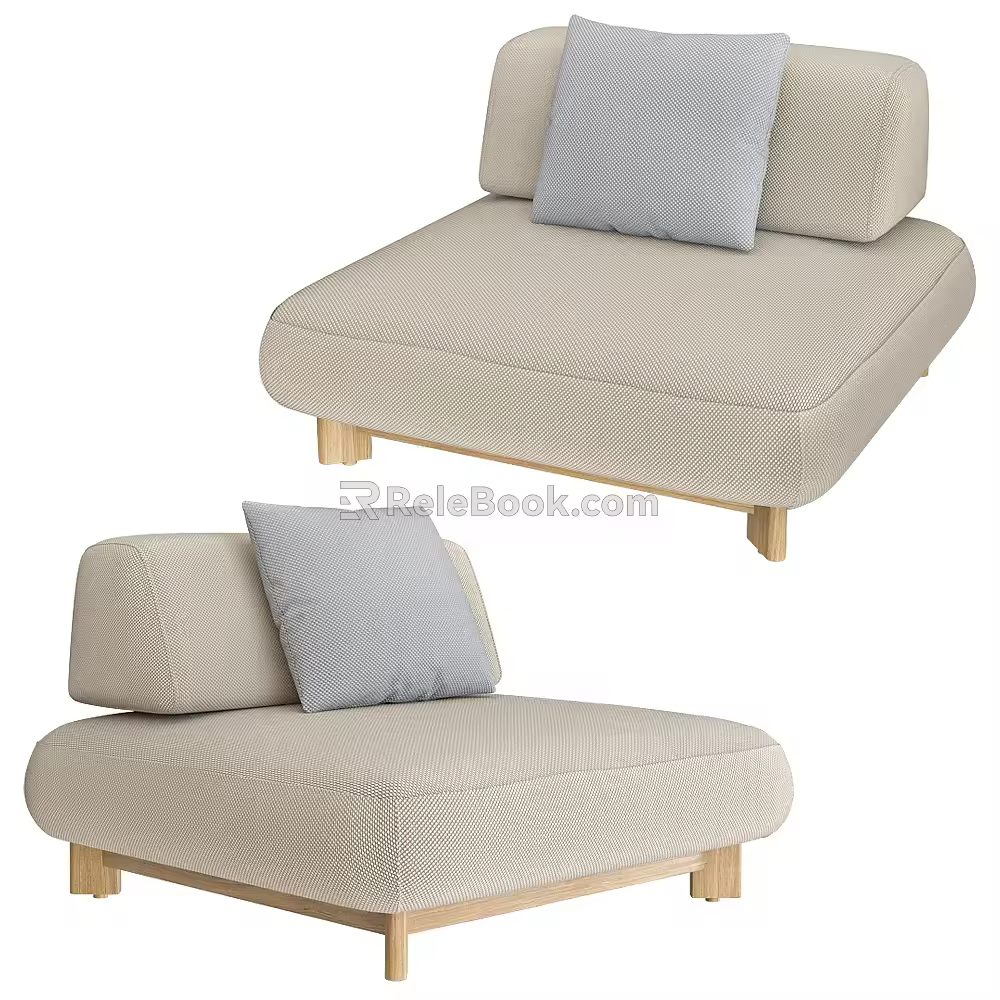 Modern leisure double sofa 3d model