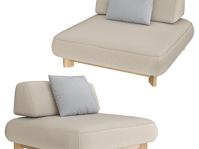 Modern leisure double sofa 3d model