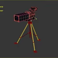 Professional Computer Video Camera Mounted On Tripod With Digital Recording Function And Black Body 3d model