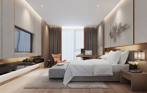 Light Luxury Rooms Hotel Rooms 3d model