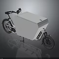 Modern Cargo Delivery Bicycle With Large White Storage Box And Black Frame Design 3d model