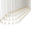 Modern Golden Glass Ball Chandeliers Hanging In Rows For Interior Decoration