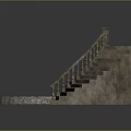 Stone Steps And Balustrade With Circular Multi Level Blue Platform Design
