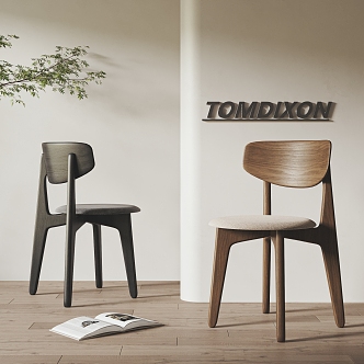 TOMDIXON Dining Chair Combination Dining Chair Single Chair Leisure Chair 3d model