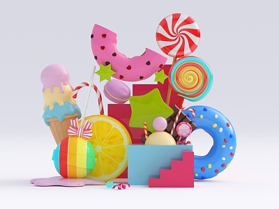 Meichen Candy Cartoon 3d model