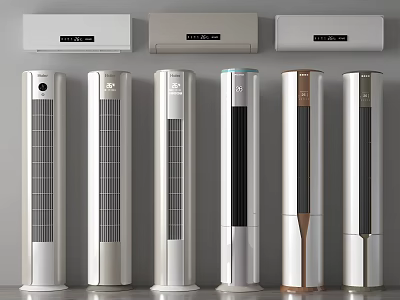 Modern Air Conditioner Fans With Wall Mounted And Tower Designs In Sleek Styles 3d model