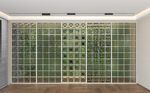 Glass brick partition 3d model