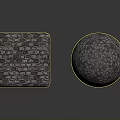 Handmade Wood Stone Cube And Sphere With Intricate Natural Texture Design