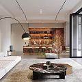 Modern Living Room Interior With Open Concept Large Windows White Sofa Area Rug And Cactus
