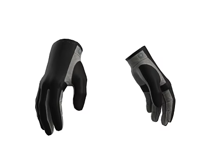 Black And Gray Work Gloves With Ergonomic Design And Durable Material 3d model