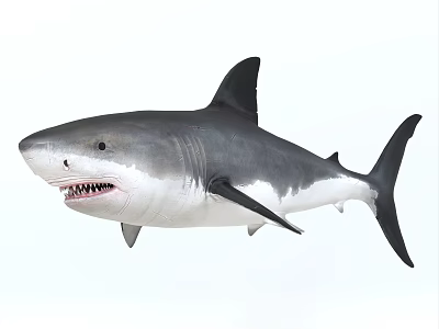 Great White Shark Large Marine Predator With Sharp Teeth And Powerful Body 3d model