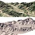 Aerial Planning of Mountain Terrain with 3D Topographic Model and Landscape Features
