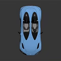 Aston Martin Blue Convertible Sports Car With Sleek Exterior Open Top And Black Wheels