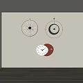 Modern wall clock combination clock pendant clock 3d model
