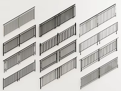 Different Fence Design Styles With Metal Frames Wooden Panels And Modern Structures 3d model