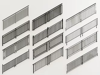 Modern Guardrail Railing 3d model