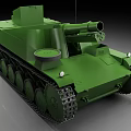 Green Military Tank With Tracks Gun Barrel Turret And Design Details