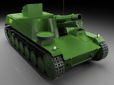Green Military Tank With Tracks Gun Barrel Turret And Design Details 3d model Green Military Tank With Tracks Gun Barrel Turret And Design Details 3d model