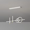 Modern Geometric Chandelier With Circular Rings And Linear Bars Hanging From Ceiling 3d model