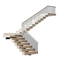 Modern Staircase Design With Glass Railing Wooden Treads And Sleek Metal Frame